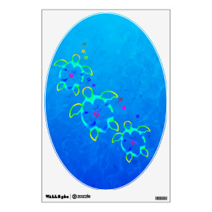 3 Tie Dyed Honu Turtles Wall Sticker