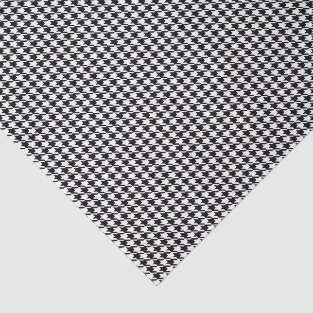 3 Tissue Sheets, Black White Houndstooth Pattern Tissue Paper (Detail)