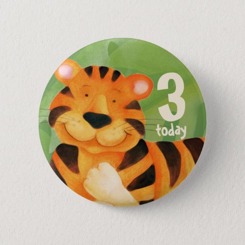 3 today cute tiger art buttonbadge pinback button