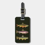 3 Trout - Brook, Brown, Rainbow Luggage Tag at Zazzle