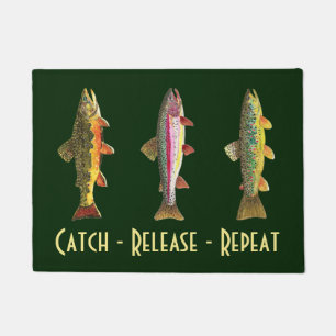 3 Trout Fishing Home, Office, Business Decor Doormat