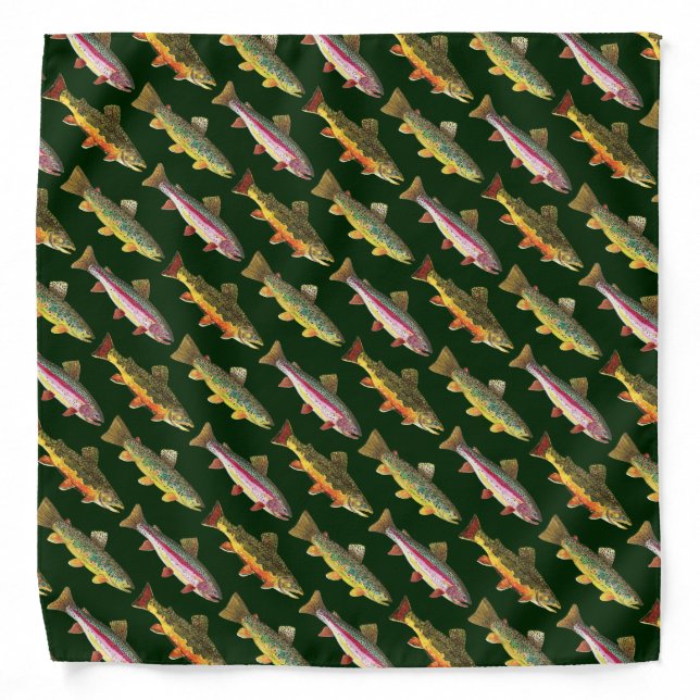3 Trout Fly Fishing - Fisherman's Bandana (Front)