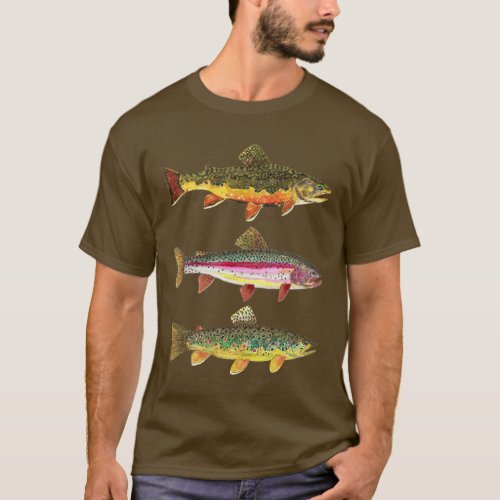 3 Trout Fly Fishing T_Shirt