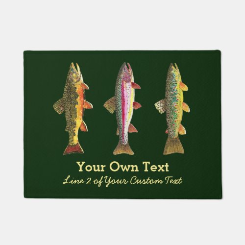 3 Trout for Decorating Home Office Business Doormat
