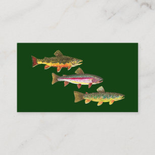 3 Trout for Fly Fishing Fishermen and Fisherwomen Business Card