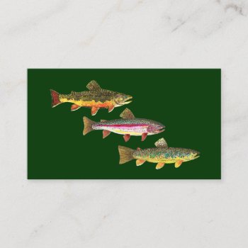 3 Trout For Fly Fishing Fishermen And Fisherwomen Business Card by TroutWhiskers at Zazzle