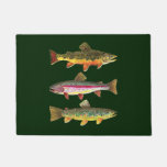 3 Trout For Fly Fishing Fishermen And Fisherwomen Doormat at Zazzle
