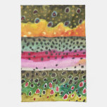 3 Trout Skins Angling Ichthyology Fly Fishing Kitchen Towel at Zazzle