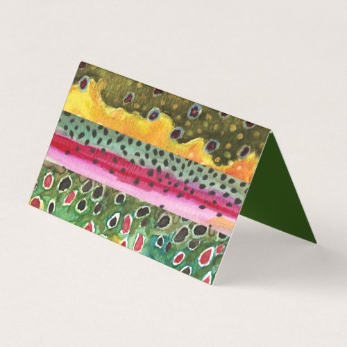 3 Trout Skins Art _ Fly Fishing Business Card