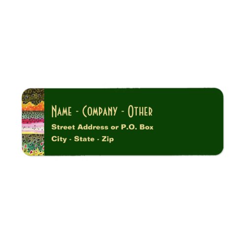 3 Trout Skins Brook Rainbow Brown _ Fly Fishing Label