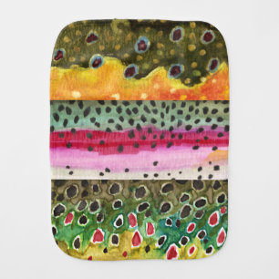 3 Trout Skins for Fishing Ichthyology Fans - Baby Burp Cloth