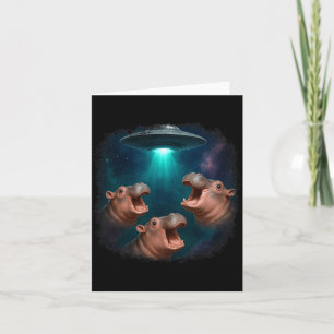 3 Ufo Baby Hip Funny Hiptamus Graphic Animal Lover Card