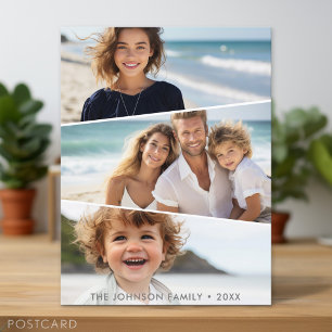 3 Uneven Photo Collage - Funky Quadrilateral Art Postcard