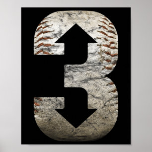 3 Up 3 Down Three Up Three Down Baseball Poster