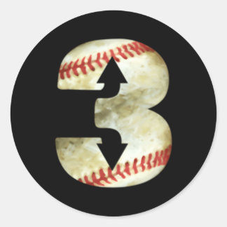 3 Up 3 Down Three Up Three Down Baseball Softball Classic Round Sticker