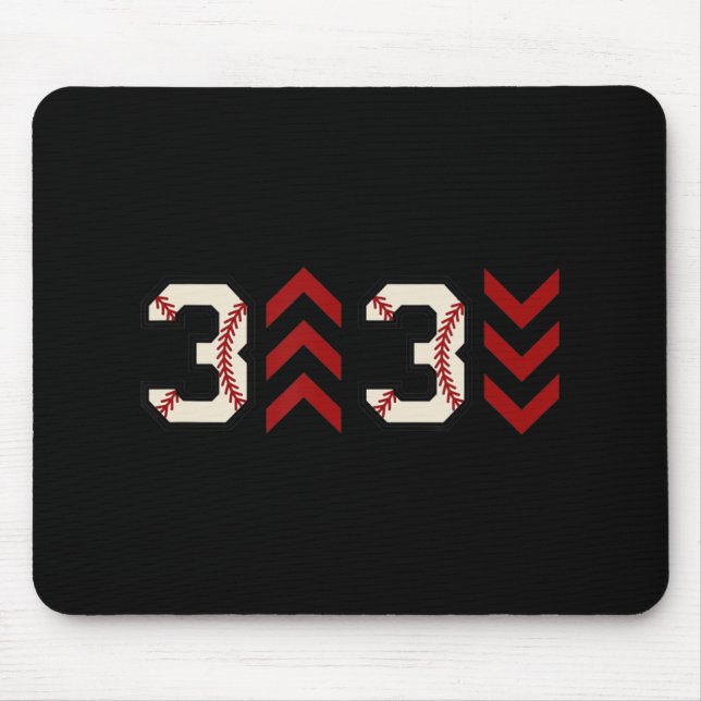 3 up 3 down  Three Up Three Down Baseball Softball Mouse Pad (Front)