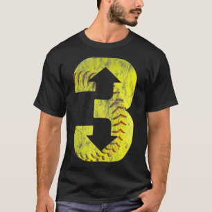 3 Up 3 Down  Three Up Three Down Softball Distress T-Shirt