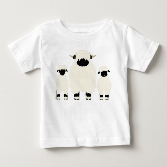 3 Valais Black Nose Sheep Baby T-Shirt (Front)