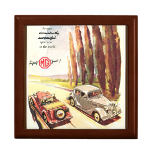 3 Vintage MG Cars Transport Poster print Gift Box