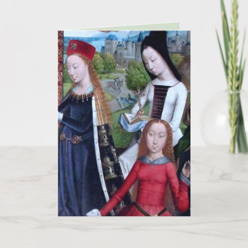 3 Virgin Martyrs in a Garden detail M 070 Card