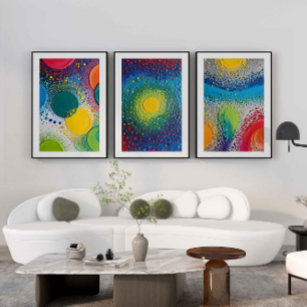 3 Wall Art of Color Mix Painting Wall Art Sets