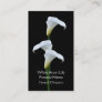 3 white arum lilies funeral directors business card