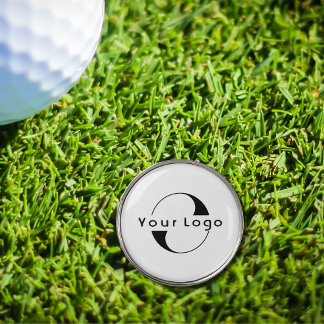 3 White Modern Company Logo Business Brand Simple Golf Ball Marker