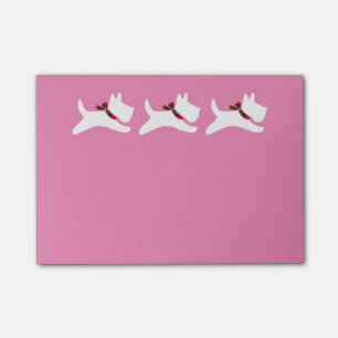 3 White Scotties Personalize Post-it Notes