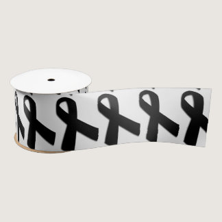 3" Wide Satin Melanoma Cancer Awareness Ribbon