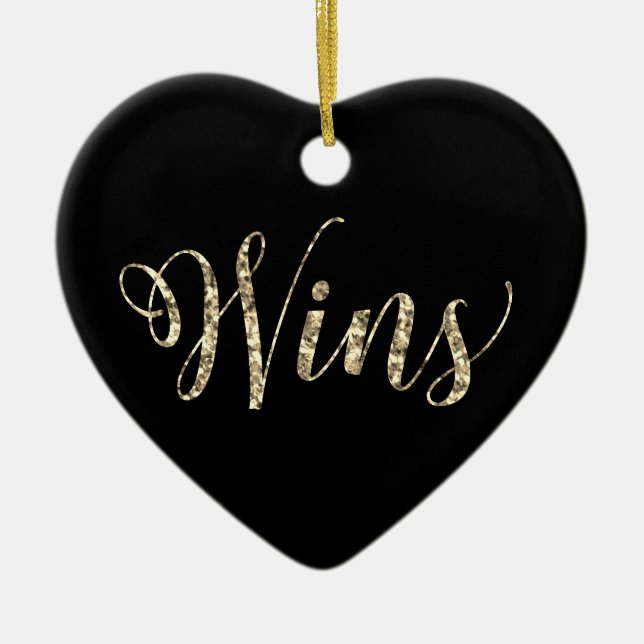 *~* 3 wins Scotty Gold Glitter Heart Love Ornament (Front)