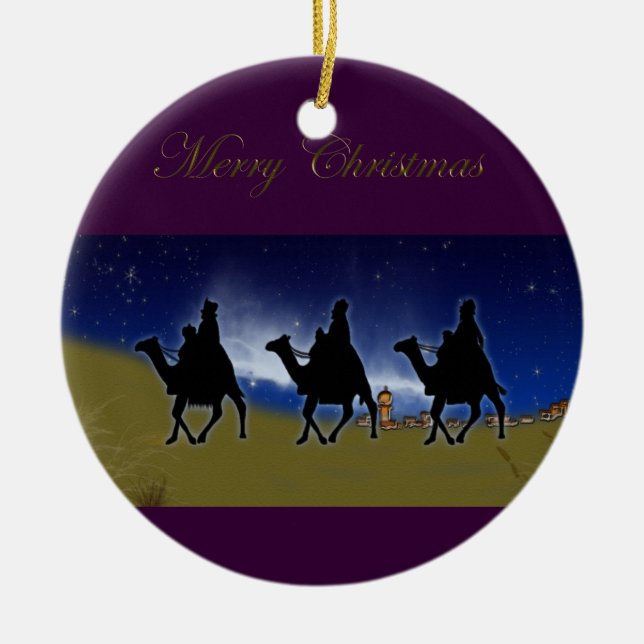 3 Wise Men Bethlehem Christmas Ornament (Front)