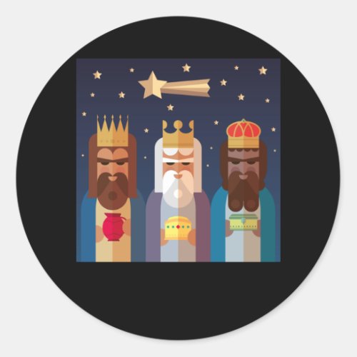 3 Wise Men Christmas Story  Jesus Christmas Story Classic Round Sticker