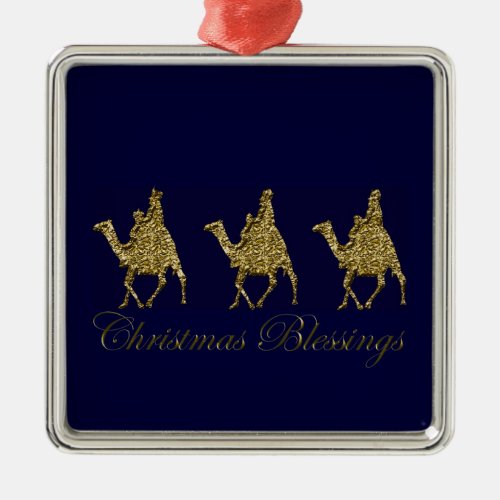 3 Wise Men in Bethlehem Christmas Ornament