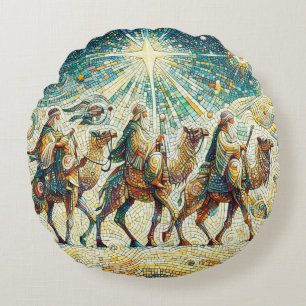 3 Wise men Round Pillow
