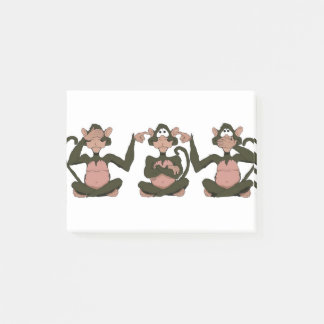 3 WISE MONKEY POST-IT NOTES