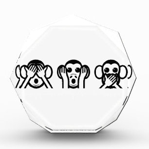 3 Wise Monkeys Emoji Acrylic Award