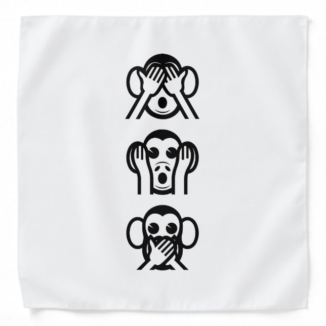 3 Wise Monkeys Emoji Bandana (Front)