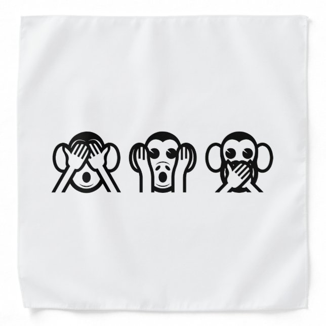 3 Wise Monkeys Emoji Bandana (Front)