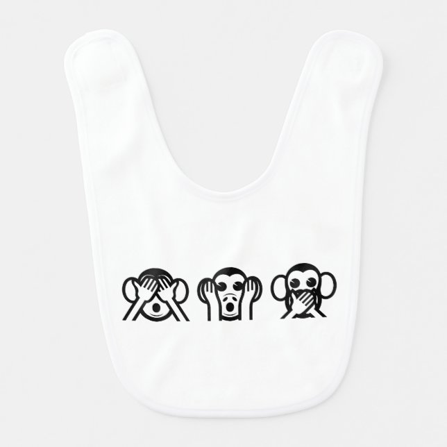 3 Wise Monkeys Emoji Bib (Front)