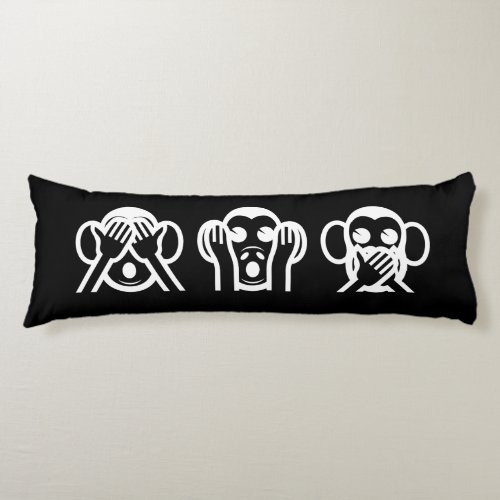 3 Wise Monkeys Emoji Body Pillow