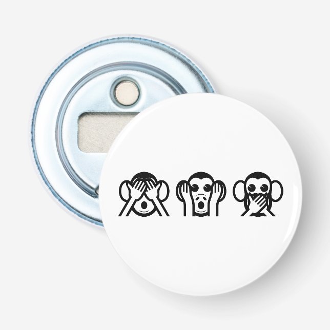 3 Wise Monkeys Emoji Bottle Opener (Front)