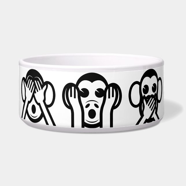 3 Wise Monkeys Emoji Bowl (Front)