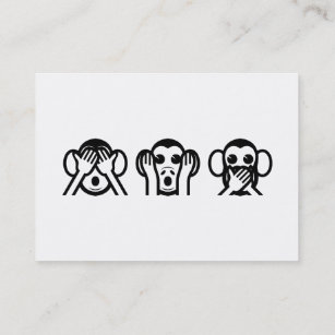 3 Wise Monkeys Emoji Business Card