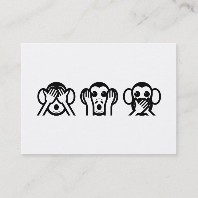 3 Wise Monkeys Emoji Business Card (Back)