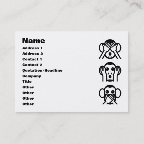3 Wise Monkeys Emoji Business Card Templates