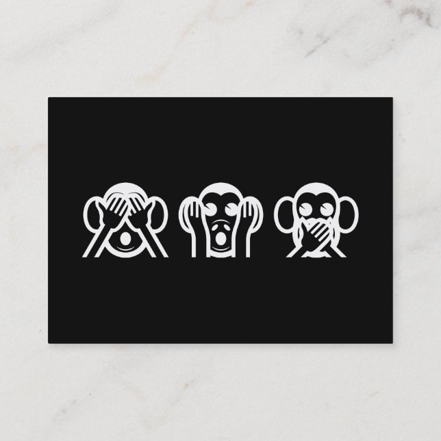 3 Wise Monkeys Emoji Business Card (Back)
