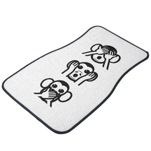 3 Wise Monkeys Emoji Car Floor Mat