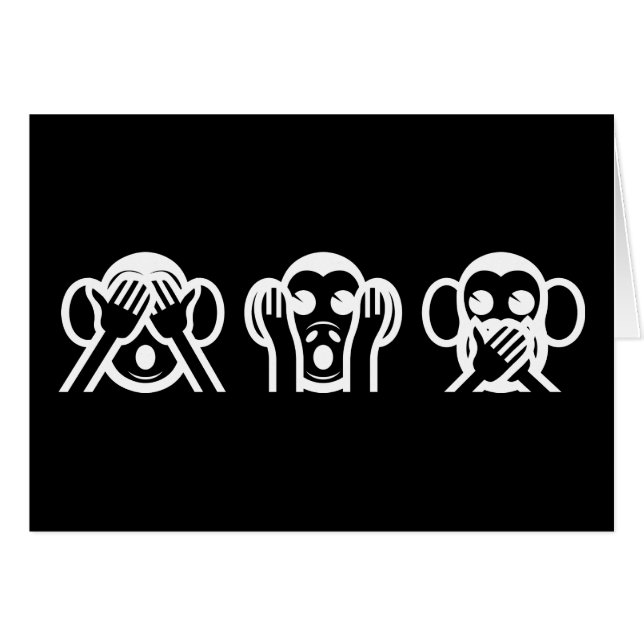 3 Wise Monkeys Emoji Cards (Front Horizontal)