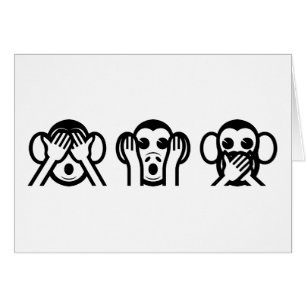 3 Wise Monkeys Emoji Cards