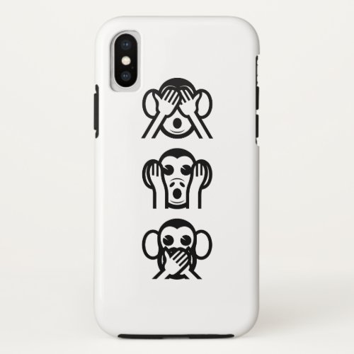 3 Wise Monkeys Emoji iPhone XS Case